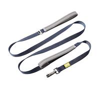 BUILT PET NightSafe Double-Handle Reflective Dog Lead, 2 Padded Hand Loops, Strong Anti Tangle Rope with Night Glow Reflectors & 360° Swivel Clip, Medium, 1.83m Long, Blue