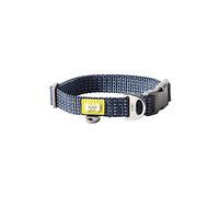 BUILT PET NightSafe Reflective Adjustable Dog Collar, Helps you See Animals in the Dark, High Visibility Evening & Winter Dog Walking Safety Collar with Light Reflecting Trim, Small, 28 - 35.5cm, Blue