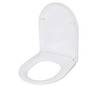 Built Right D Shape & Round Soft Close Toilet Seat | Premium Urea-Formaldehyde UF Material | Quick Release Hinges for Easy Clean | All Fittings Included | Heavy Duty | White (D Shape-02)