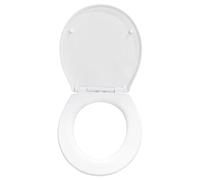 Built Right D Shape & Round Soft Close Toilet Seat | Premium Urea-Formaldehyde UF Material | Quick Release Hinges for Easy Clean | All Fittings Included | Heavy Duty | White (Oval)