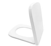 Built Right D Shape & Round Soft Close Toilet Seat | Premium Urea-Formaldehyde UF Material | Quick Release Hinges for Easy Clean | All Fittings Included | Heavy Duty | White (Square)