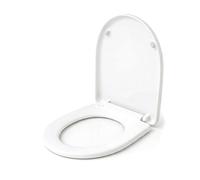 Built Right D Shape & Round Soft Close Toilet Seat | Premium Urea-Formaldehyde UF Material | Quick Release Hinges for Easy Clean | All Fittings Included | Heavy Duty | White (D Shape-03)