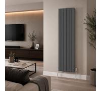 Built Right Flat Panel Designer Radiator, Central Heating Radiator, Horizontal & Vertical Single or Double Panel Flat Radiator, White or Anthracite, Multiple Sizes (Anthracite, 1800 x 420 - Single)