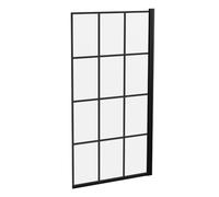 Built Right Matt Black Square Bath Screen with 6mm Toughened Safety Glass, Bath Shower Screen, Adjustable 775-790mm Wall Profile, for Straight Baths