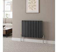 Built Right Oval Designer Radiator, Central Heating Radiator, Horizontal & Vertical Single or Double Panel Oval Tube Radiator, White or Anthracite, Multiple Sizes (Anthracite, 600 x 780 - Single)