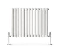 Built Right Oval Designer Radiator, Central Heating Radiator, Horizontal & Vertical Single or Double Panel Oval Tube Radiator, White or Anthracite, Multiple Sizes (White, 600 x 780 - Single)