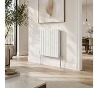 Built Right Oval Designer Radiator, Central Heating Radiator, Horizontal & Vertical Single or Double Panel Oval Tube Radiator, White or Anthracite, Multiple Sizes (White, 600 x 600 - Double)
