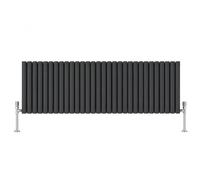 Built Right Oval Designer Radiator, Central Heating Radiator, Horizontal & Vertical Single or Double Panel Oval Tube Radiator, White or Anthracite, Multiple Sizes (Anthracite, 600 x 1800 - Single)