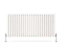 Built Right Oval Designer Radiator, Central Heating Radiator, Horizontal & Vertical Single or Double Panel Oval Tube Radiator, White or Anthracite, Multiple Sizes (White, 600 x 1380 - Single)