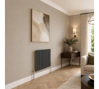 Built Right Oval Designer Radiator, Central Heating Radiator, Horizontal & Vertical Single or Double Panel Oval Tube Radiator, White or Anthracite, Multiple Sizes (Anthracite, 600 x 600 - Single)