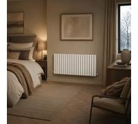 Built Right Oval Designer Radiator, Central Heating Radiator, Horizontal & Vertical Single or Double Panel Oval Tube Radiator, White or Anthracite, Multiple Sizes (White, 600 x 1200 - Double)