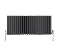 Built Right Oval Designer Radiator, Central Heating Radiator, Horizontal & Vertical Single or Double Panel Oval Tube Radiator, White or Anthracite, Multiple Sizes (Anthracite, 600 x 1380 - Single)