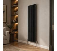 Built Right Oval Designer Radiator, Central Heating Radiator, Horizontal & Vertical Single or Double Panel Oval Tube Radiator, White or Anthracite, Multiple Sizes (Anthracite, 1800 x 480 - Single)