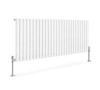 Built Right Oval Designer Radiator, Central Heating Radiator, Horizontal & Vertical Single or Double Panel Oval Tube Radiator, White or Anthracite, Multiple Sizes (White, 600 x 1620 - Single)