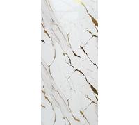 Built Right PVC Shower Wall Panels 1m x 2.4m Waterproof Bathroom Wall Panels 10mm Thick Decorative PVC Wall Cladding Splash Panels for Shower, Bathroom & Wet Rooms (Gloss Carrara Gold Marble)