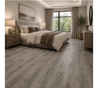 Built Right Spc Vinyl Click Flooring Rustic Grey 6.5mm Wood Effect Planks 1.79M2 Pack Luxury Bathroom Kitchen Floor For Diy Floors