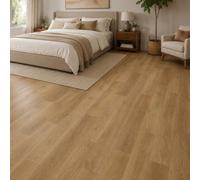 Built Right SPC Vinyl Click Lock Flooring - Country Oak Wood Effect Planks, 6.5mm Thick, Easy DIY Interlocking Installation, Luxury Vinyl Flooring for Bathroom, Kitchen, Bedroom - 1.79m² Pack