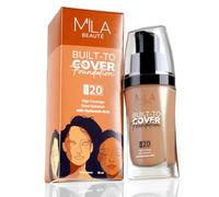 Built to Cover Liquid Foundation I Medium to Buildable Coverage I Matte Finish I Lightweight I SPF 20 I Super Hydrating with Hyaluronic Acid (D-1-Caramel, 30ml)