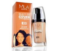 Built to Cover Liquid Foundation I Medium to Buildable Coverage I Matte Finish I Lightweight I SPF 20 I Super Hydrating with Hyaluronic Acid (M-2-Neutral Wheat, 30ml)