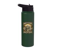 Built to Ride Forged for Freedom Motorcycle Design Stainless Steel Insulated Water Bottle