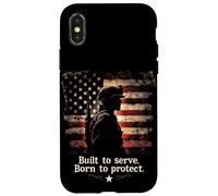 Built To Serve. Born To Protect. Military Soldier Silhouette Case for iPhone X/XS