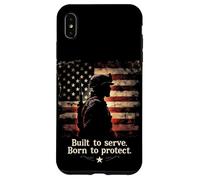 Built To Serve. Born To Protect. Military Soldier Silhouette Case for iPhone XS Max