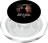 Built To Serve. Born To Protect. Military Soldier Silhouette PopSockets PopGrip for MagSafe