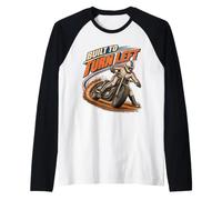 Built to Turn Left Flat Track Motorcycle Raglan Baseball Tee