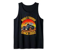 Built Tough Since 2022 Monster Truck Kids Tank Top