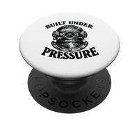 Built Under Pressure Oldschool Vintage Dive Suit Scuba Diver PopSockets Adhesive PopGrip