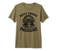 Built Under Pressure Oldschool Vintage Dive Suit Scuba Diver Premium T-Shirt