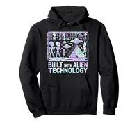 Built With Alien Technology Pyramids Glitch Vaporwave Pullover Hoodie