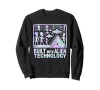 Built With Alien Technology Pyramids Glitch Vaporwave Sweatshirt