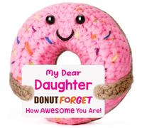 BuiltFit Birthday Gifts for Daughter from Mom - Funny Handmade Crochet Knitted Donut for Daughters Graduation Christmas Stocking Stuffers Present from Mother Dad