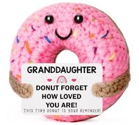 BuiltFit Birthday Granddaughter Gifts from Grandma - Handmade Crochet Donut Positive Emotional Gift for Granddaughters from Grandparents Grandpa Birthday Christmas Stocking Stuffers Presents