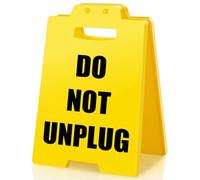 BuiltFit Do Not Unplug Sign - Small Mini Funny Caution Warning Desk Sign Accessories for Business Office Home Kitchen Christmas Stocking Stuffers Xmas White Elephant Gifts