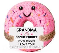 BuiltFit Gifts for Grandma Birthday Christmas - Crochet Donut Gift for Grandmother Nana Mimi Gigi from Grandson Granddaughter Grandkids Thanksgiving Christmas Stocking Stuffers Mothers Day Present