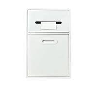 BuiltIn s Stainless Steel s With Removable Door With Trash Can Bathroom Shower Customized Next To Toilet Suitable For Parks Public Restrooms Black30X67White23X67Cm/9X26In (White 20x50cm/7.8x19.5in)