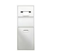 BuiltIn s Stainless Steel s With Removable Door With Trash Can Bathroom Shower Customized Next To Toilet Suitable For Parks Public Restrooms Black30X67White23X67Cm/9X26In (White 30x66cm/11.5x26in)