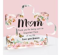 Buioata Birthday Gifts for Mom - Engraved Acrylic Puzzle Plaque Decorations 3.9 x 3.3 inch - Delicate Mom Birthday Gifts from Daughter Son - Christmas Anniversary Birthday Gifts