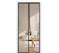 BUIRTLY Fly Screen Magnetic Insect Screen 115 x 210 cm, Magnetic Grid for Balcony Doors, Cellar Doors and Patio Doors, Easy Adhesive Installation, No Drilling Required, Black