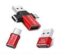 BUISAMG Data Blocker, 4-in-1 Universal Data Blocker Protection from Illegal Downloading, Hacking Proof 100% Guaranteed, USB C Data Blocker for iPhone 15 16 and Any USB Device Charging. (3-Pack)