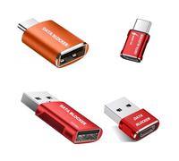 BUISAMG Data Blocker, USB A & USB C Data Blocker for iphone15 16 and Any USB C Mobile Phone Charge, Protect Against Juice Jacking, Refuse Hacking, Data Blocker Only Charging ((4-Pack C to A KIT))