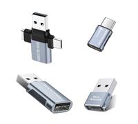 BUISAMG Data Blocker, USB A & USB C Data Blocker for iphone15 16 and Any USB C Mobile Phone Charge, Protect Against Juice Jacking, Refuse Hacking, Data Blocker Only Charging (Grey)