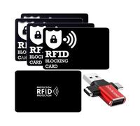 BUISAMG RFID Blocking Card, Credit Card Protector, One Card Protects Entire Wallet Purse, RFID/NFC Contactless Bank Card Protector, ID ATM Guard Card Blocker, with 4-in-1 data blocker. 5-Pack
