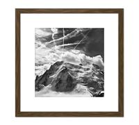 Buisse Mont Blanc Tacul Mountain Summit Photo 8X8 Inch Square Wooden Framed Wall Art Print Picture with Mount Artery8 Brown One Size