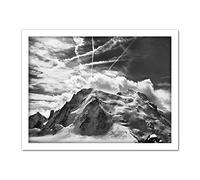 Buisse Mont Blanc Tacul Mountain Summit Photo Artwork Framed Wall Art Print 18X24 Inch