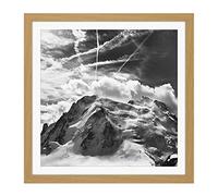 Buisse Mont Blanc Tacul Mountain Summit Photo Square Wooden Framed Wall Art Print Picture 16X16 Inch