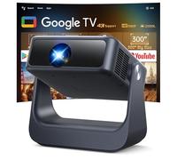 【Buit-in Google TV & Voice Control】Smart Projector with WiFi 6 and Bluetooth, 4K Support Movie Outdoor Projectors Compatible with Netflix/Prime Video/YouTube, Auto Focus Home Proyector 180°Stand