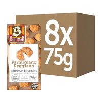 Buiteman Parmigiano Reggiano Cheese Biscuits Pack of 8 × 75g - Luxury Dutch Snacks - Gourmet Crackers with Parmigiano Reggiano - Perfect for Cheese Boards, Entertaining & Wine Pairing